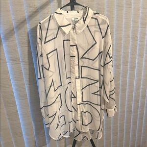 DKNY Monochrome Graphic Blouse